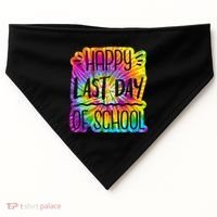 Happy Last Day Of School Rainbow Dye USA-Made Doggie Bandana thumb 0