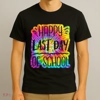 Happy Last Day Of School Rainbow Dye T-Shirt thumb 3