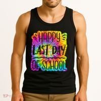 Happy Last Day Of School Rainbow Dye Tank Top thumb 3