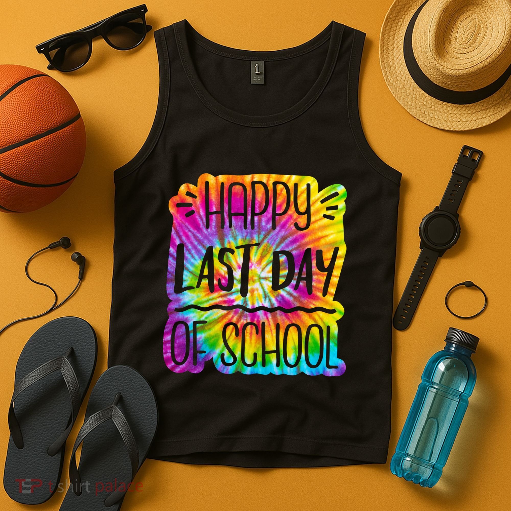 Happy Last Day Of School Rainbow Dye Tank Top