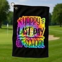 Happy Last Day Of School Rainbow Dye Golf Towel thumb 1