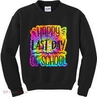 Happy Last Day Of School Rainbow Dye Kids Sweatshirt thumb 0
