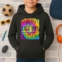 Happy Last Day Of School Rainbow Dye Kids Hoodie thumb 2