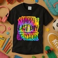 Happy Last Day Of School Rainbow Dye Kids T-Shirt thumb 3