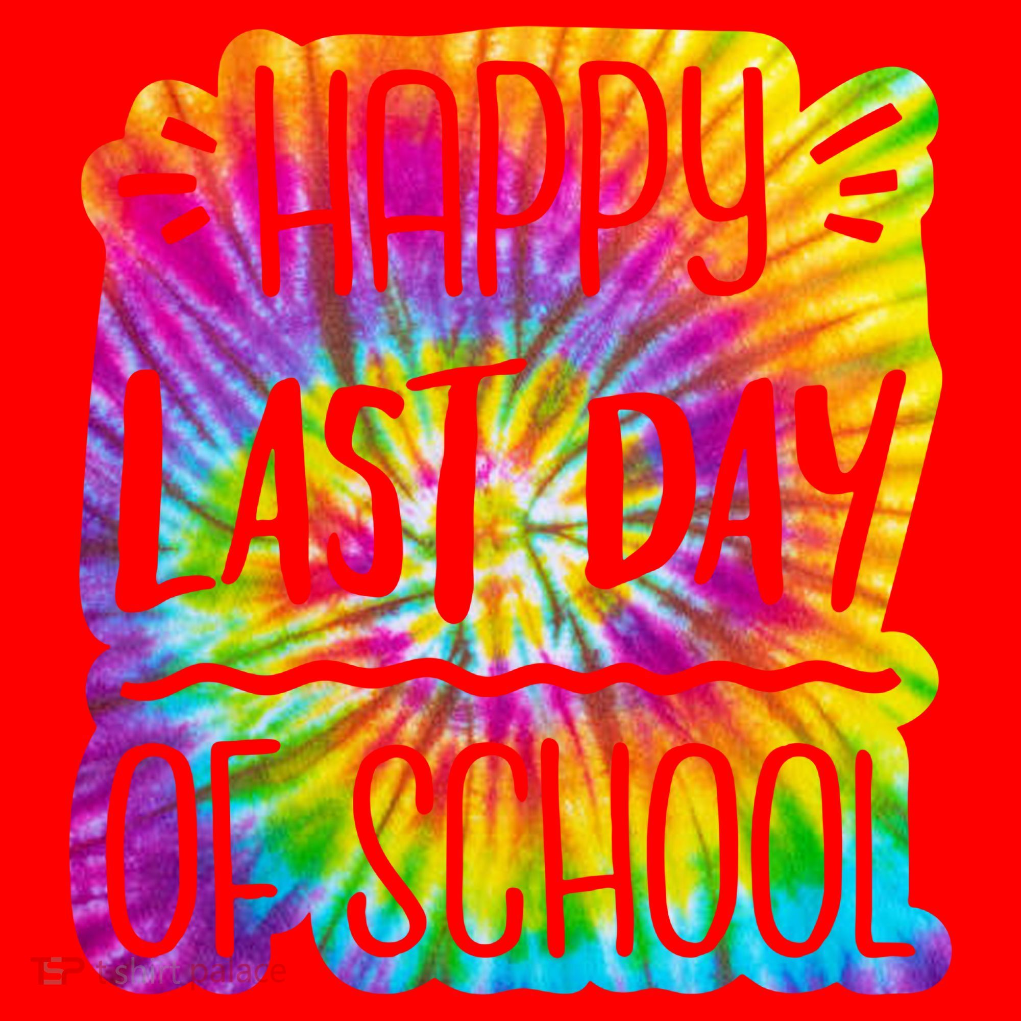 Happy Last Day Of School Rainbow Dye Santa Hat