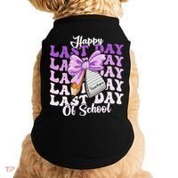 Happy Last Day Of School Coquette Bow Teachers Hello Summer Doggie Tank thumb 0