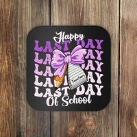Happy Last Day Of School Coquette Bow Teachers Hello Summer Coaster thumb 0