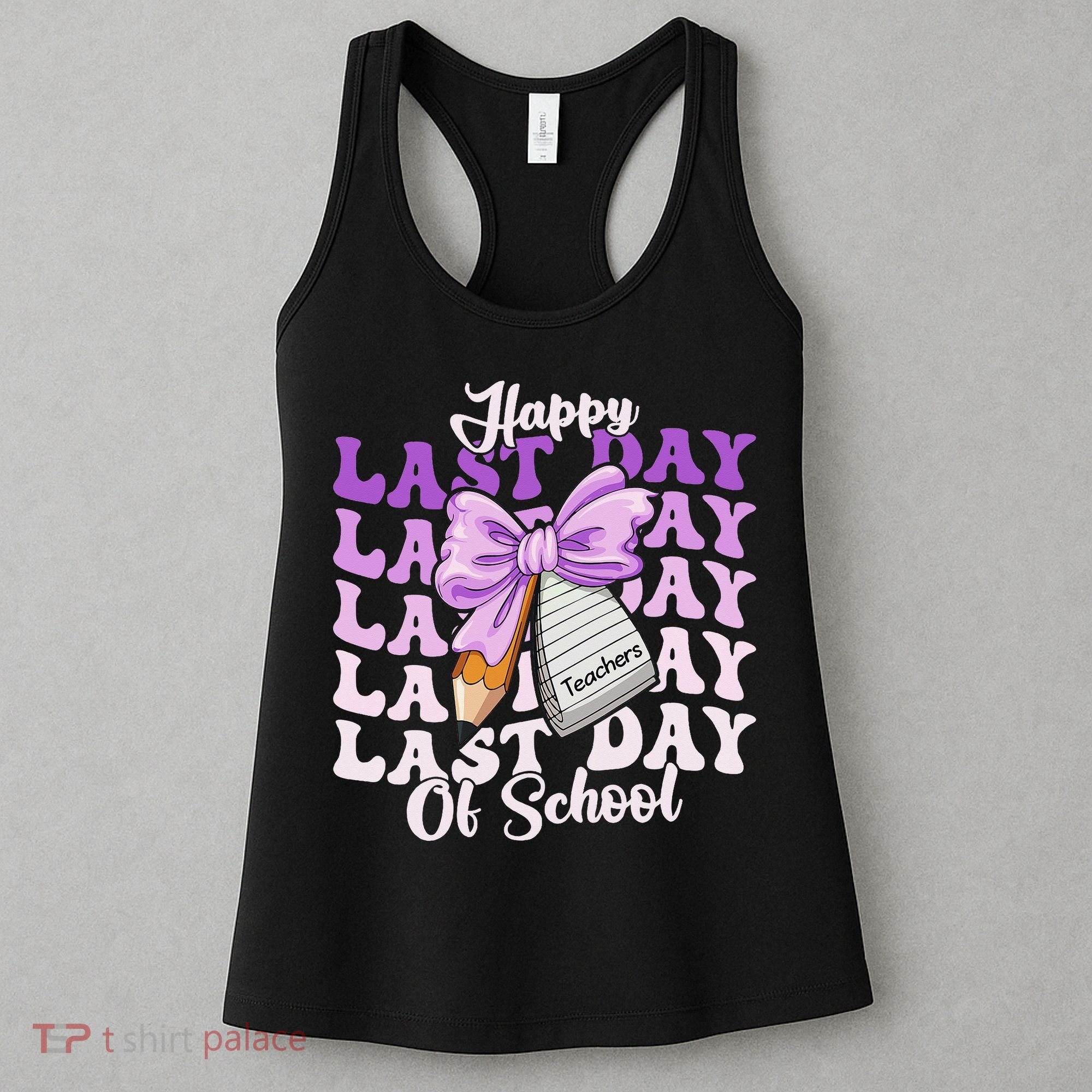 Happy Last Day Of School Coquette Bow Teachers Hello Summer Women's Tank Top