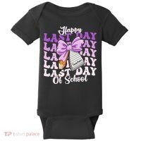 Happy Last Day Of School Coquette Bow Teachers Hello Summer Baby Bodysuit thumb 0