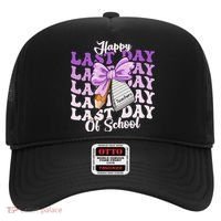 Happy Last Day Of School Coquette Bow Teachers Hello Summer Hat thumb 0
