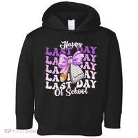 Happy Last Day Of School Coquette Bow Teachers Hello Summer Toddler Hoodie thumb 0