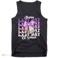 Happy Last Day Of School Coquette Bow Teachers Hello Summer Tank Top thumb 0