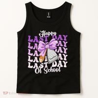 Happy Last Day Of School Coquette Bow Teachers Hello Summer Tank Top thumb 2