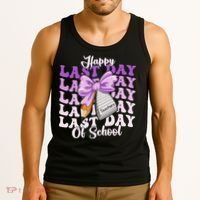 Happy Last Day Of School Coquette Bow Teachers Hello Summer Tank Top thumb 3