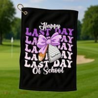 Happy Last Day Of School Coquette Bow Teachers Hello Summer Golf Towel thumb 1