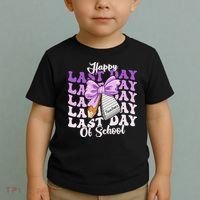 Happy Last Day Of School Coquette Bow Teachers Hello Summer Toddler T-Shirt thumb 2