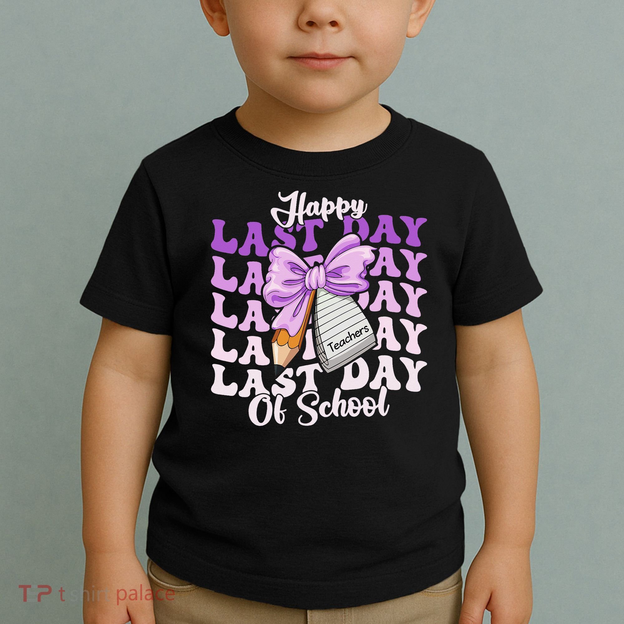 Happy Last Day Of School Coquette Bow Teachers Hello Summer Toddler T-Shirt