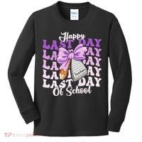 Happy Last Day Of School Coquette Bow Teachers Hello Summer Kids Long Sleeve Shirt thumb 0