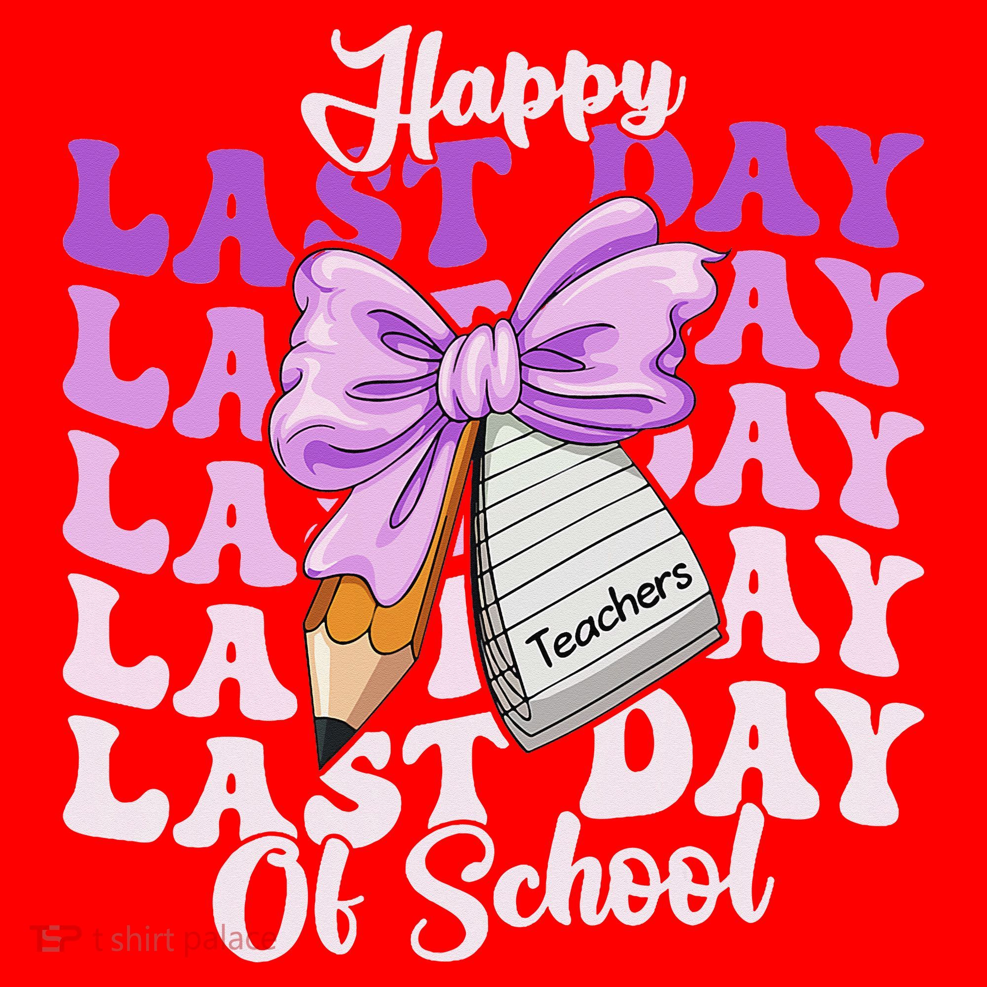 Happy Last Day Of School Coquette Bow Teachers Hello Summer Santa Hat