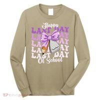 Happy Last Day Of School Coquette Bow Teachers Hello Summer Long Sleeve Shirt thumb 0