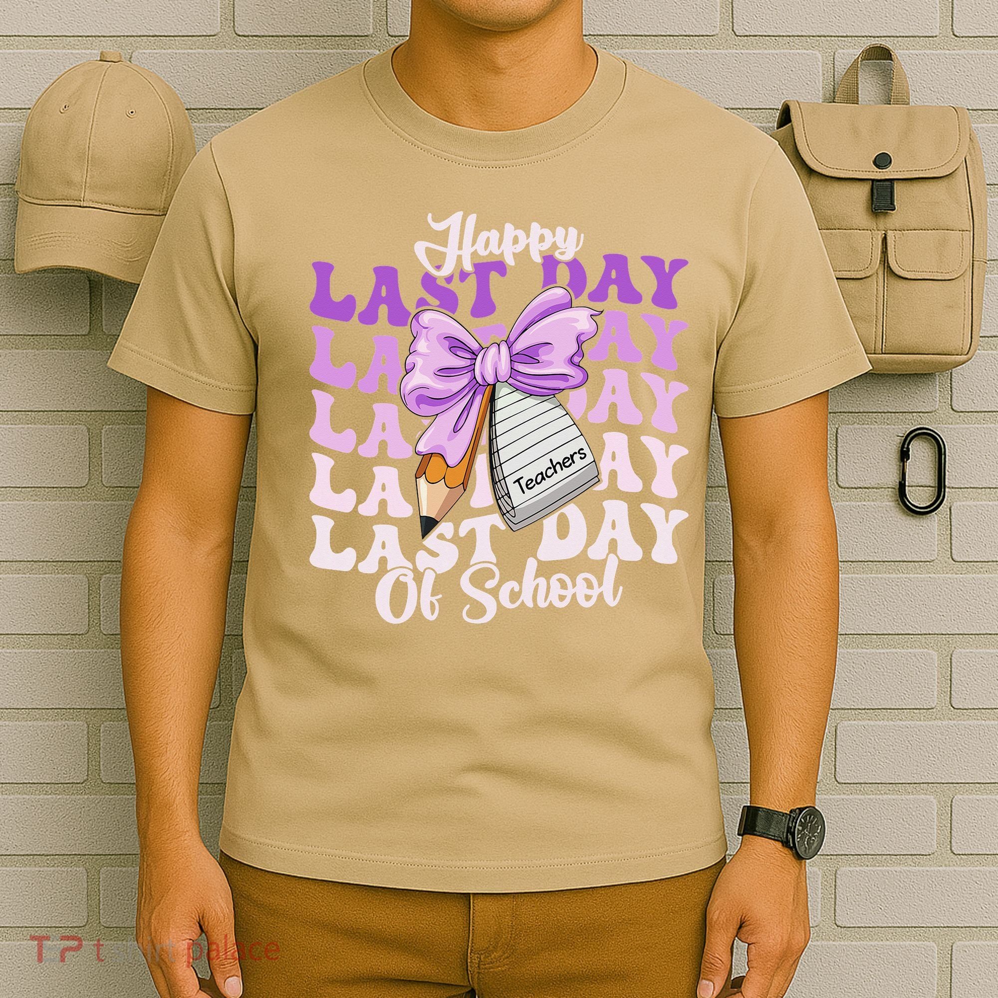 Happy Last Day Of School Coquette Bow Teachers Hello Summer T-Shirt