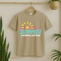 Happy Last Day Of School Teacher Student Hello Summer Gifts T-Shirt thumb 2