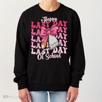 Happy Last Day Of School Coquette Bow Teachers Women's Sweatshirt thumb 0