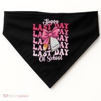 Happy Last Day Of School Coquette Bow Teachers USA-Made Doggie Bandana thumb 0