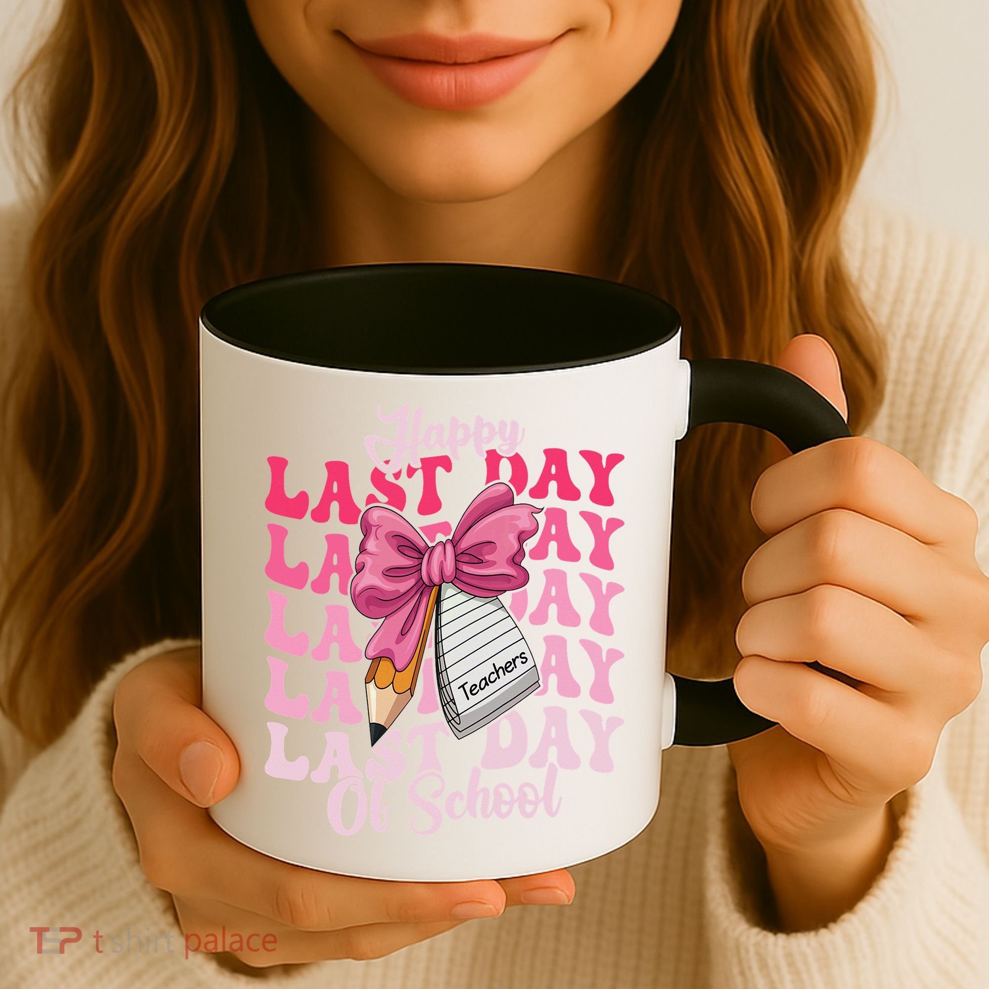 Happy Last Day Of School Coquette Bow Teachers Coffee Mug