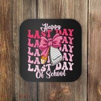 Happy Last Day Of School Coquette Bow Teachers Coaster thumb 0