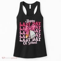 Happy Last Day Of School Coquette Bow Teachers Women's Tank Top thumb 0