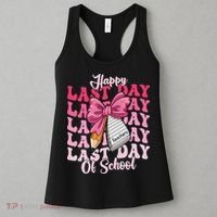 Happy Last Day Of School Coquette Bow Teachers Women's Tank Top thumb 3