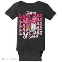 Happy Last Day Of School Coquette Bow Teachers Baby Bodysuit thumb 0
