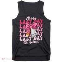 Happy Last Day Of School Coquette Bow Teachers Tank Top thumb 0