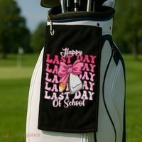 Happy Last Day Of School Coquette Bow Teachers Golf Towel thumb 2