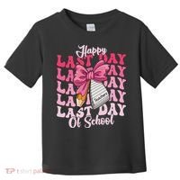 Happy Last Day Of School Coquette Bow Teachers Toddler T-Shirt thumb 0