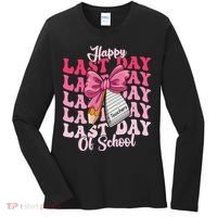 Happy Last Day Of School Coquette Bow Teachers Women's Long Sleeve Shirt thumb 0