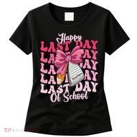 Happy Last Day Of School Coquette Bow Teachers Women's T-Shirt thumb 0