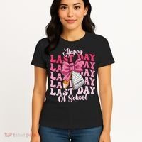 Happy Last Day Of School Coquette Bow Teachers Women's T-Shirt thumb 4