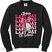 Happy Last Day Of School Coquette Bow Teachers Kids Sweatshirt thumb 0