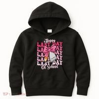 Happy Last Day Of School Coquette Bow Teachers Kids Hoodie thumb 0