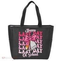 Happy Last Day Of School Coquette Bow Teachers Tote Bag thumb 0