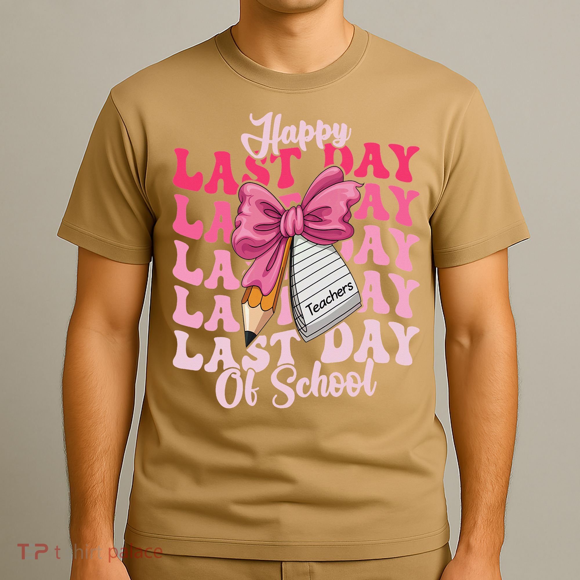 Happy Last Day Of School Coquette Bow Teachers T-Shirt