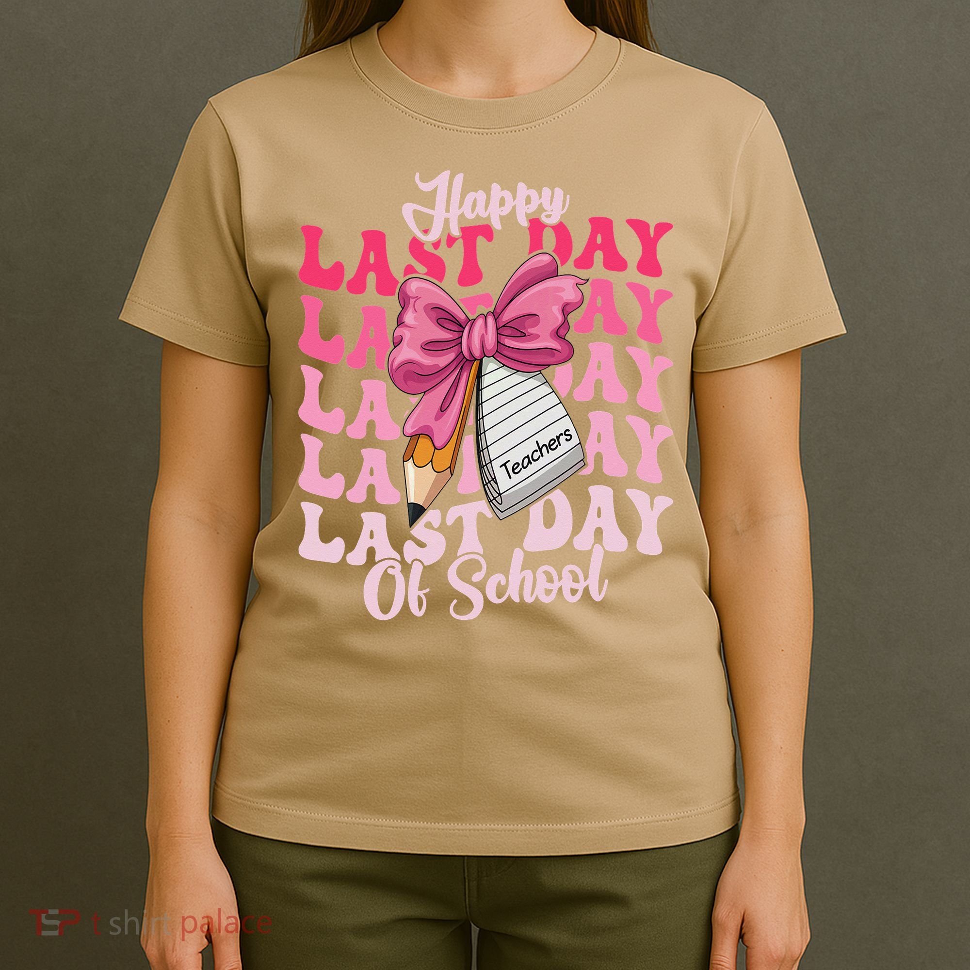 Happy Last Day Of School Coquette Bow Teachers T-Shirt