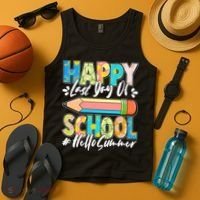 Happy Last Day Of School #Hello Summer Tank Top thumb 4