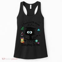 Happy Last Day Of School Funny Black Cat 8th Grade Graduate Women's Tank Top thumb 0