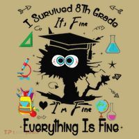 Happy Last Day Of School Funny Black Cat 8th Grade Graduate Hoodie thumb 2