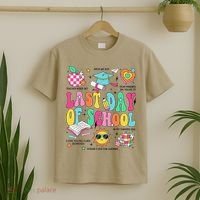 Happy Last Day Of School Teacher Girl Grad Hello Summer T-Shirt thumb 2