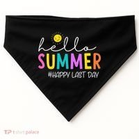 Happy Last Day Of School Teacher Student Hello Summer Gifts USA-Made Doggie Bandana thumb 0