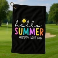 Happy Last Day Of School Teacher Student Hello Summer Gifts Golf Towel thumb 1